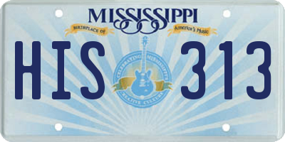 MS license plate HIS313