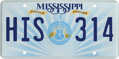 MS license plate HIS314