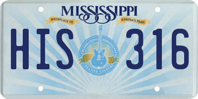 MS license plate HIS316
