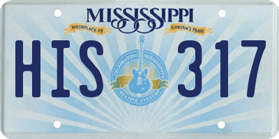 MS license plate HIS317