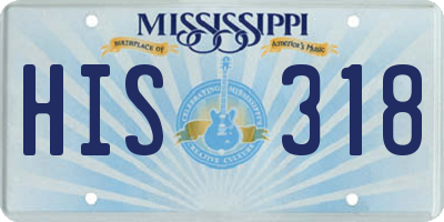 MS license plate HIS318