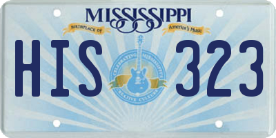 MS license plate HIS323