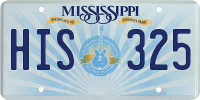 MS license plate HIS325