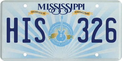 MS license plate HIS326