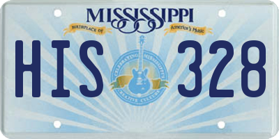MS license plate HIS328