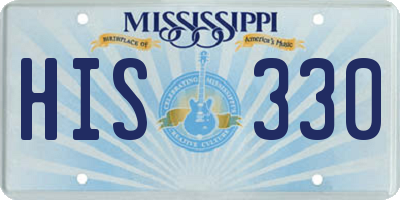 MS license plate HIS330