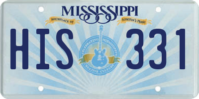 MS license plate HIS331