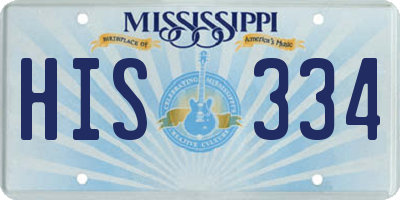MS license plate HIS334