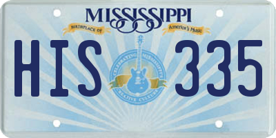 MS license plate HIS335