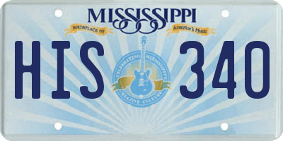 MS license plate HIS340