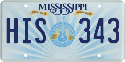 MS license plate HIS343