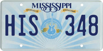 MS license plate HIS348