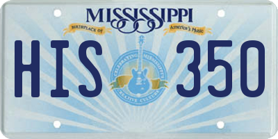 MS license plate HIS350