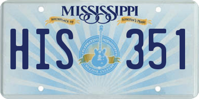 MS license plate HIS351