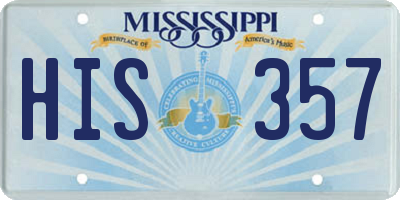 MS license plate HIS357