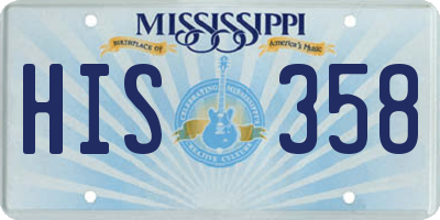 MS license plate HIS358
