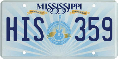 MS license plate HIS359