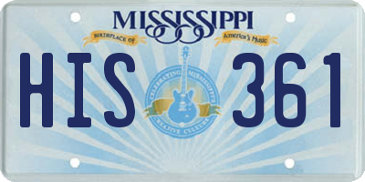 MS license plate HIS361