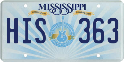 MS license plate HIS363
