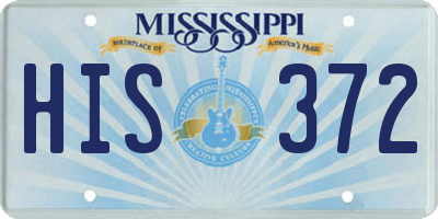 MS license plate HIS372