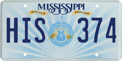 MS license plate HIS374