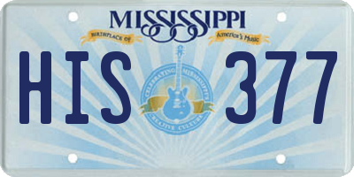 MS license plate HIS377