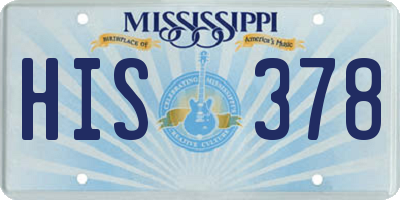 MS license plate HIS378