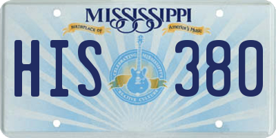 MS license plate HIS380