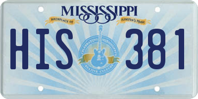 MS license plate HIS381