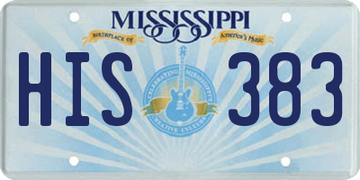 MS license plate HIS383