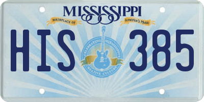MS license plate HIS385