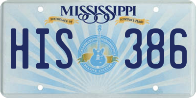 MS license plate HIS386