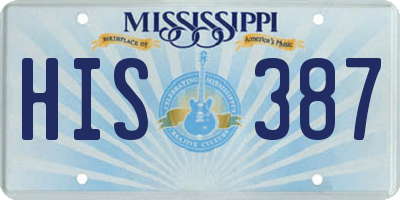 MS license plate HIS387