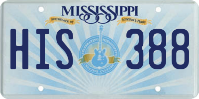 MS license plate HIS388