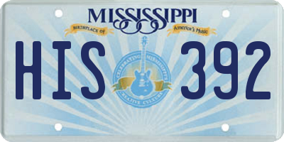 MS license plate HIS392