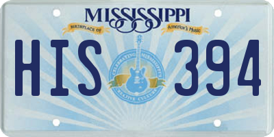 MS license plate HIS394