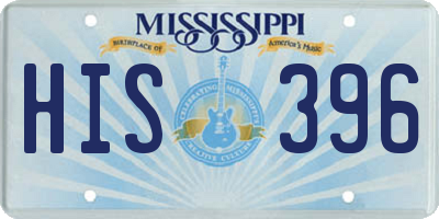 MS license plate HIS396