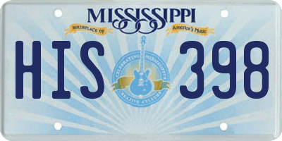 MS license plate HIS398