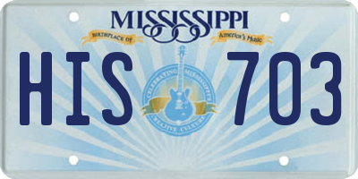 MS license plate HIS703