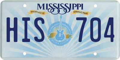 MS license plate HIS704