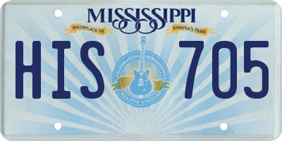 MS license plate HIS705