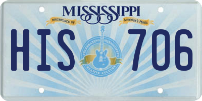 MS license plate HIS706