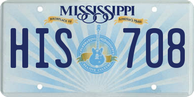 MS license plate HIS708