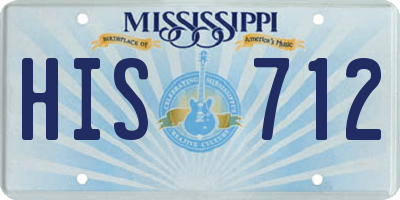 MS license plate HIS712