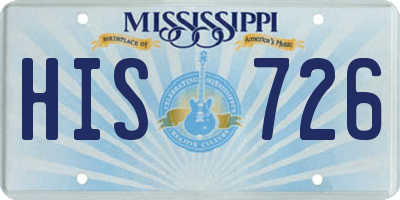 MS license plate HIS726