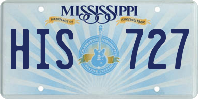 MS license plate HIS727