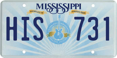 MS license plate HIS731