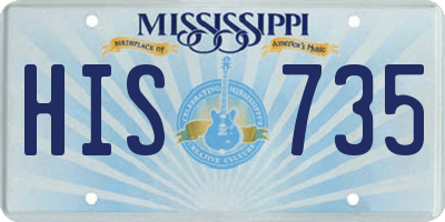MS license plate HIS735