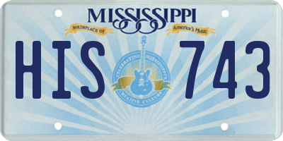 MS license plate HIS743