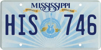 MS license plate HIS746